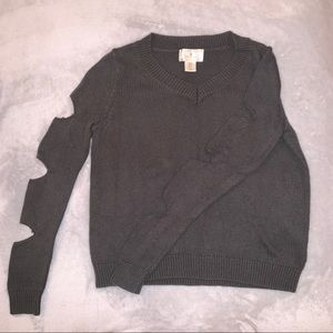 V-neck Sweater with Cutout Details